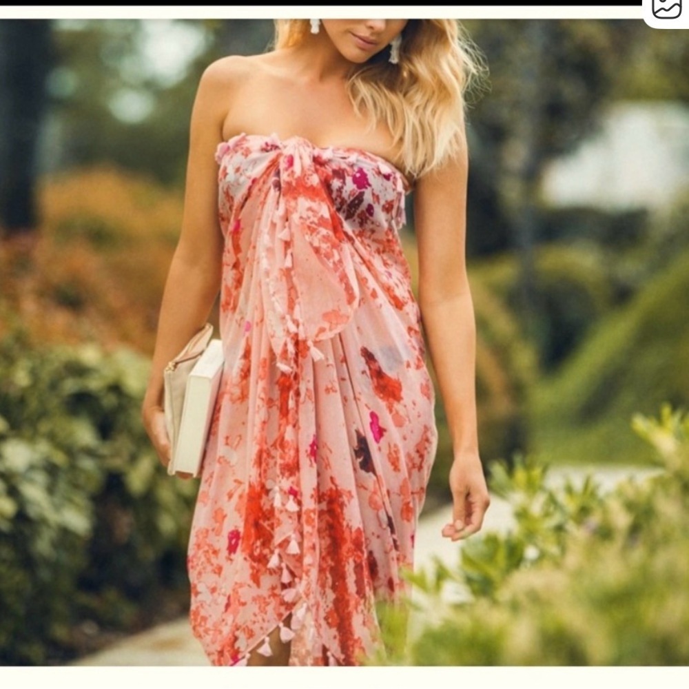 Peter Som Pink Floral Wrap Sarong